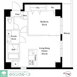 LiveCasa両国北斎通り 1LDKの間取図画像