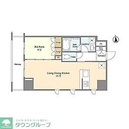 ヴェルメリオ本所 1LDKの間取図画像