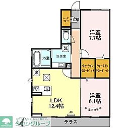 RSA 2LDKの間取図画像