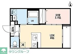 robot home 六町III(ロボットホームロクチョウスリー) 1LDKの間取図画像