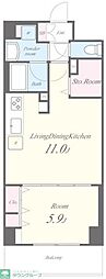 lunaire六町 1LDKの間取図画像