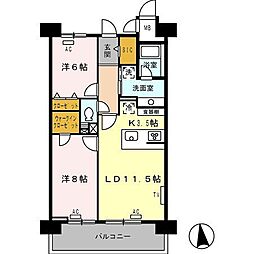 ロイヤルパークス西新井 2LDKの間取図画像