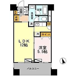 カスタリア荒川 1LDKの間取図画像