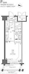 ZOOM北千住 1Kの間取図画像