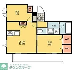 Bonheur de Chien Kitaayase 2LDKの間取図画像