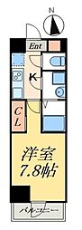 モンレーヴ御徒町 1Kの間取図画像