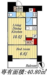 プレール・ドゥーク西浅草 1LDKの間取図画像