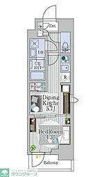 グランエール西日暮里SOUTH 1DKの間取図画像