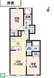 リーブルファイン足立辰沼 2LDKの間取図画像