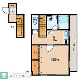 ロータスハウス 1Kの間取図画像