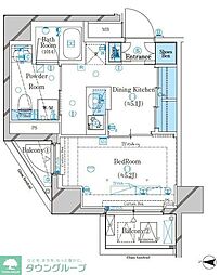 ガリシア北綾瀬II 1DKの間取図画像
