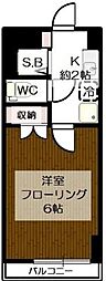 カームネスハイツ 1Kの間取図画像