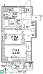 ティモーネグランデ田端 2Kの間取図画像