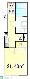 CFジオーレ北綾瀬テラス 1Kの間取図画像
