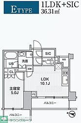Alivis綾瀬 1LDKの間取図画像