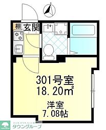 クレール堀切 1Kの間取図画像