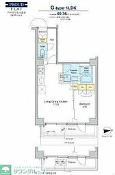 プラウドフラット浅草トレサージュ 1LDKの間取図画像