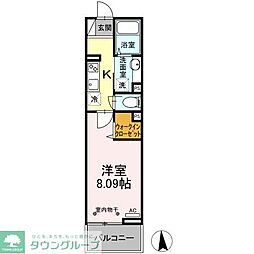 ParkAvenue2 1Kの間取図画像