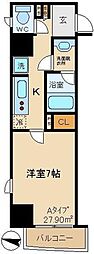 ラブールミノワ 1Kの間取図画像
