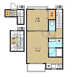KINUTA HILLS 3階1LDKの間取り