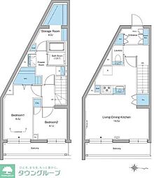 ルフォンリヴェント杉並永福 1階2SLDKの間取り