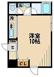 ＴＥＲＺＯ　ＣＡＳＡ 3階ワンルームの間取り