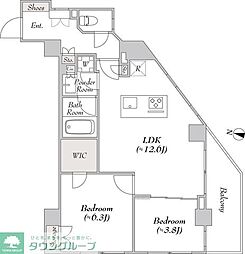 ルミーク千歳船橋 3階2LDKの間取り