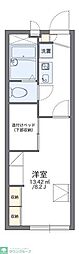 レオパレスプラネットホームズ 2階1Kの間取り