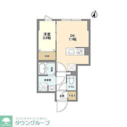 ウェルスクエア駒場東大前 3階1DKの間取り