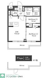 ブランシエスタ用賀 2LDKの間取図画像