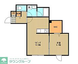 グリーンウッド 3階1LDKの間取り