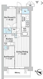 アビティグランデ砧 2LDKの間取図画像