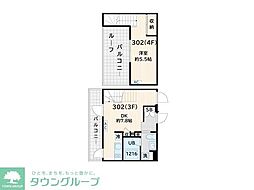 Fullea奥沢 1DKの間取図画像