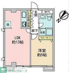 コスモスパジオ用賀 1LDKの間取図画像
