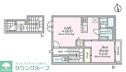 オルキデ蘆花公園 弐番館 1LDKの間取図画像