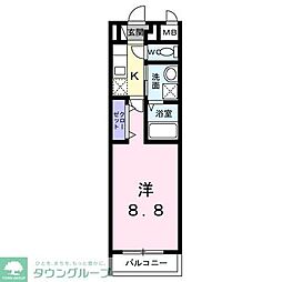 ブレーメンハウス 1Kの間取図画像