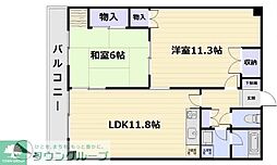 アヴァンセつつじヶ丘 2LDKの間取図画像