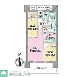 ベリスタ高井戸駅前 2LDKの間取図画像