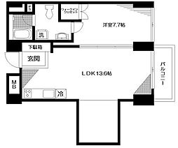 コート向ケ丘 1LDKの間取図画像