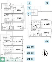 LAFON UMEGAOKA 1Kの間取図画像