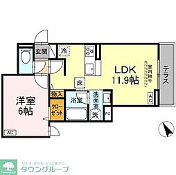 セレスティア桜上水 1LDKの間取図画像