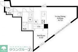 メゾンベルヴィ下北沢 1LDKの間取図画像