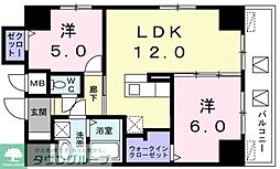 レジデンス桜樺 2LDKの間取図画像