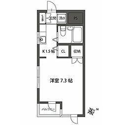 BCメゾン和泉 1Kの間取図画像