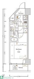 Log登戸station west 1Kの間取図画像