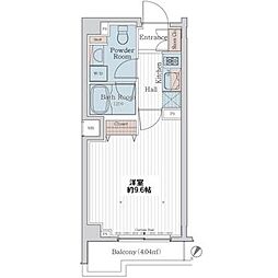 カスタリア三宿 1Kの間取図画像