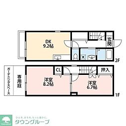 ハイツコスモス 2DKの間取図画像