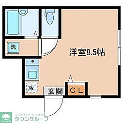 アペックス・下高井戸2 ワンルームの間取図画像