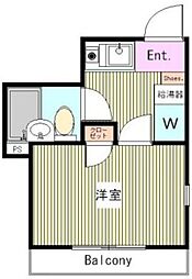 カテリーナ経堂 1Kの間取図画像
