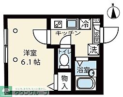 アルカディア 1Kの間取図画像